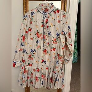 Tuckernuck White Floral Ruffle-Front Dress